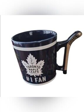 NHL Toronto Maple Leafs Navy and White Hockey Mug with Mini Stick Handle